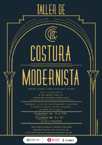 Cartell inici del taller de costura modernista 2026