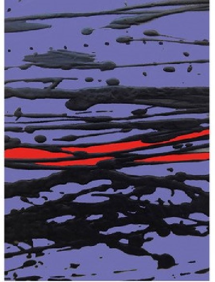 Gravat de colors lila, vermell i negre