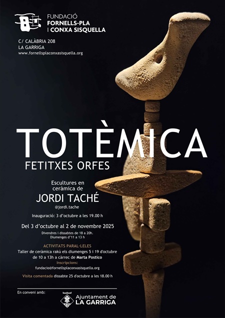 Cartell exposició Totèmica, fetitxes orfes de Jordi Taché