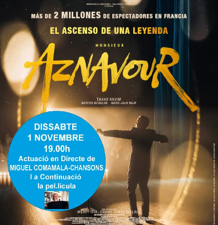 Concert poster and 'Aznavour' screening