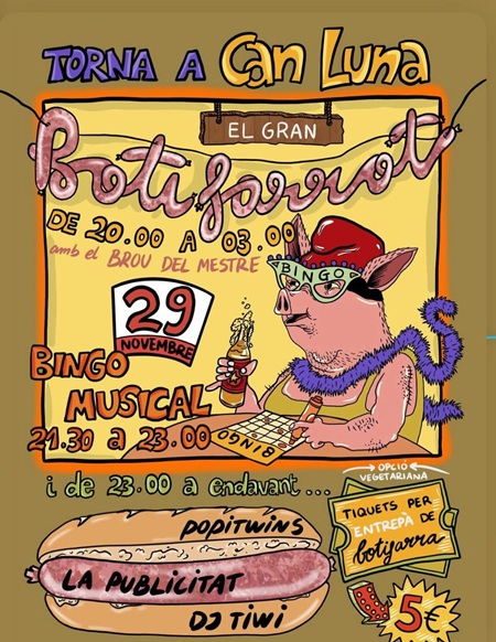 Cartel BINGO MUSICAL: El gran botifarrot