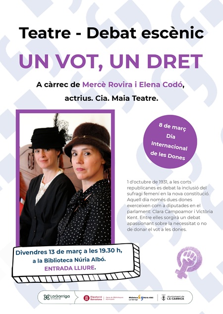 Affiche Théâtre-Débat à la Bibliothèque Núria Albó