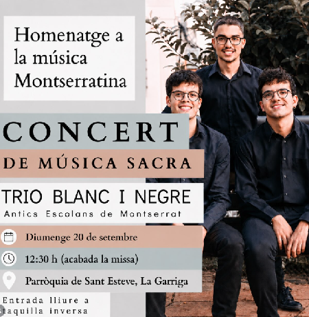 Cartell Concert de música sacra Trio Blanc i Negre