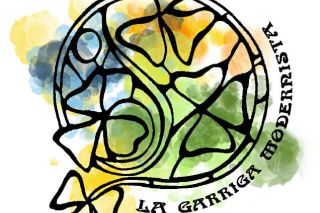 Logo Associació modernista de la Garriga amb motius florals