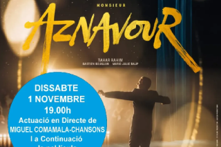 Concert poster and 'Aznavour' screening