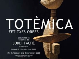 Cartell exposició Totèmica, fetitxes orfes de Jordi Taché