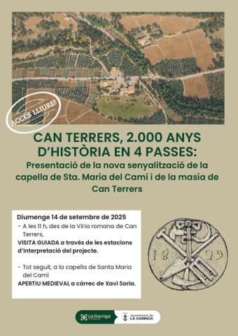 Cartell explicatiu visita guiada i aperitiu medieval