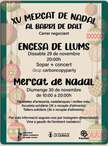 Programa XV Mercat de Nadal del Barri de Dalt
