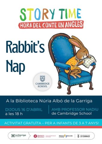 Cartell Hora del conte en anglès Abril 2026