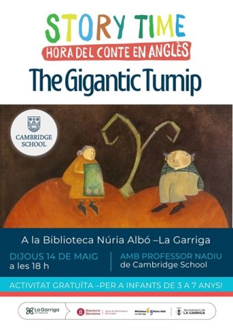 Cartell hora del conte en anglès maig 2026