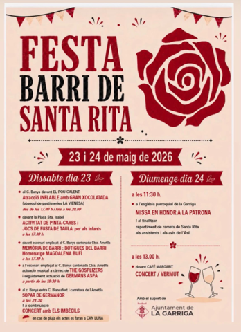 Programa de la Festa del Barri de Santa Rita 2026