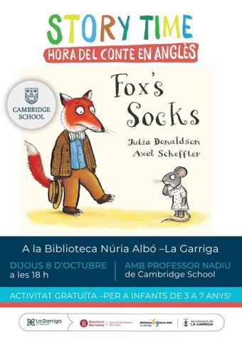 Cartell Story Time - Cambridge School octubre 2026