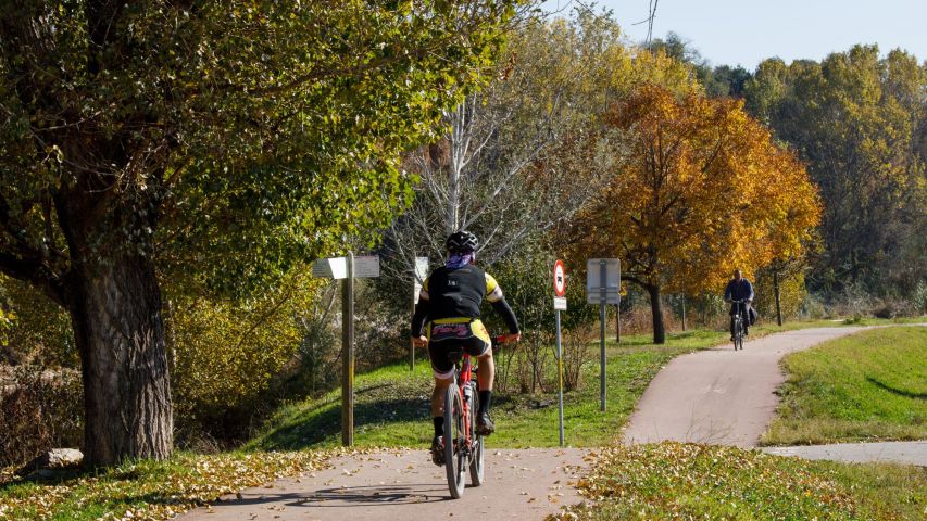 Ciclista per carril bici